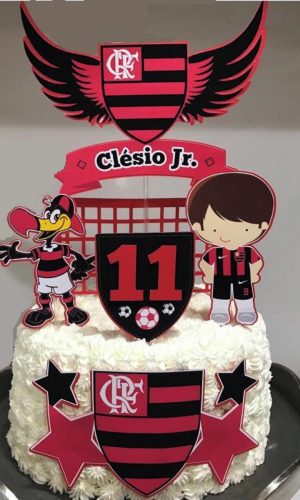 Arquivo Silhouette Topo De Bolo Time De Futebol Flamengo