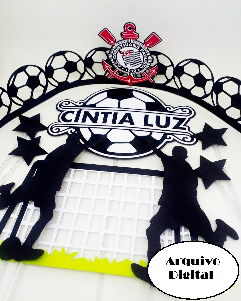 Arquivo Silhouette Topo De Bolo Time De Futebol Timão Gambá