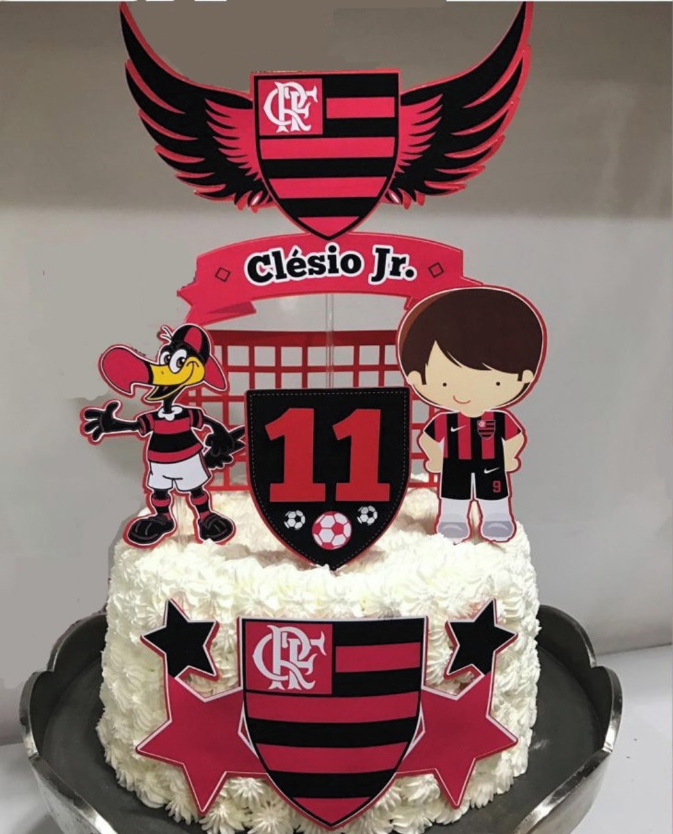 Arquivo Silhouette Topo de Bolo Time Flamengo Futebol