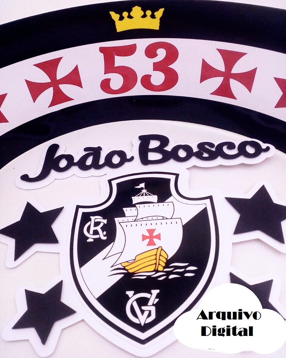 Arquivo Silhouette Topo de Bolo Time Vasco Futebol