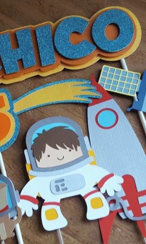 Arquivo topo de bolo astronauta cute