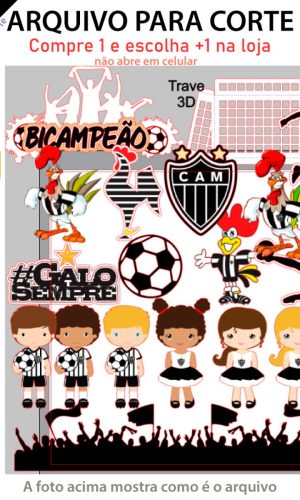 ARQUIVO - Topo de bolo Atlético Mineiro +1 tema da loja