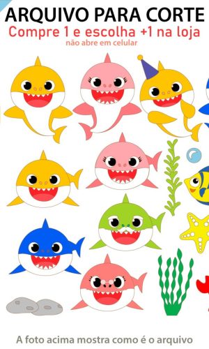 ARQUIVO Topo de bolo Baby Shark +1 arquivo da loja