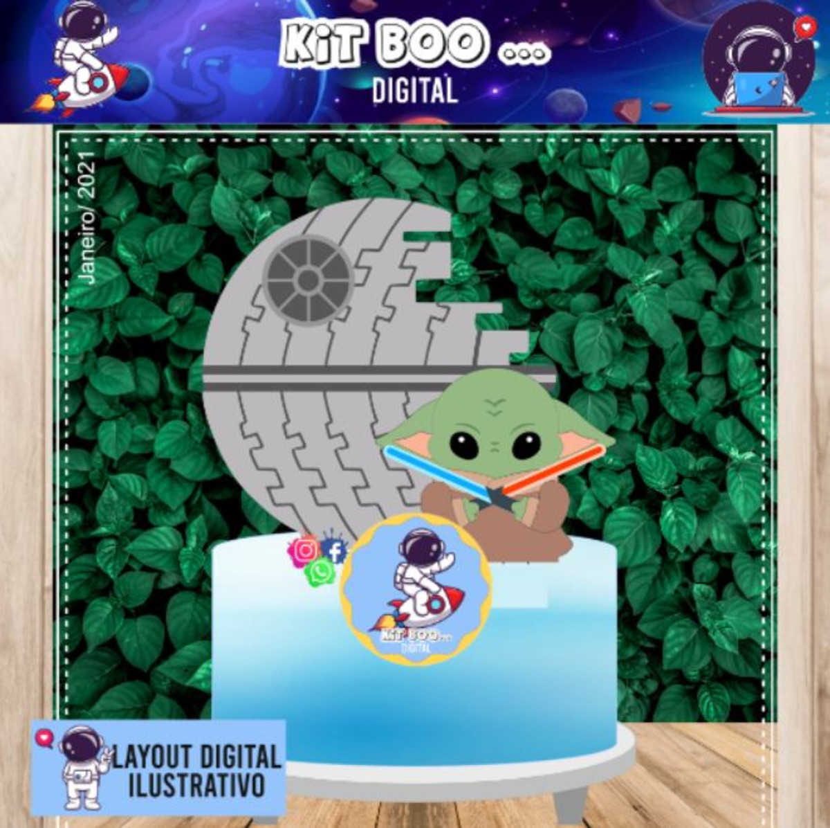 Arquivo Topo de Bolo - Baby Yoda