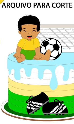 Arquivo Topo de Bolo Bebê Futebol Menino +1 Arquivo da Loja