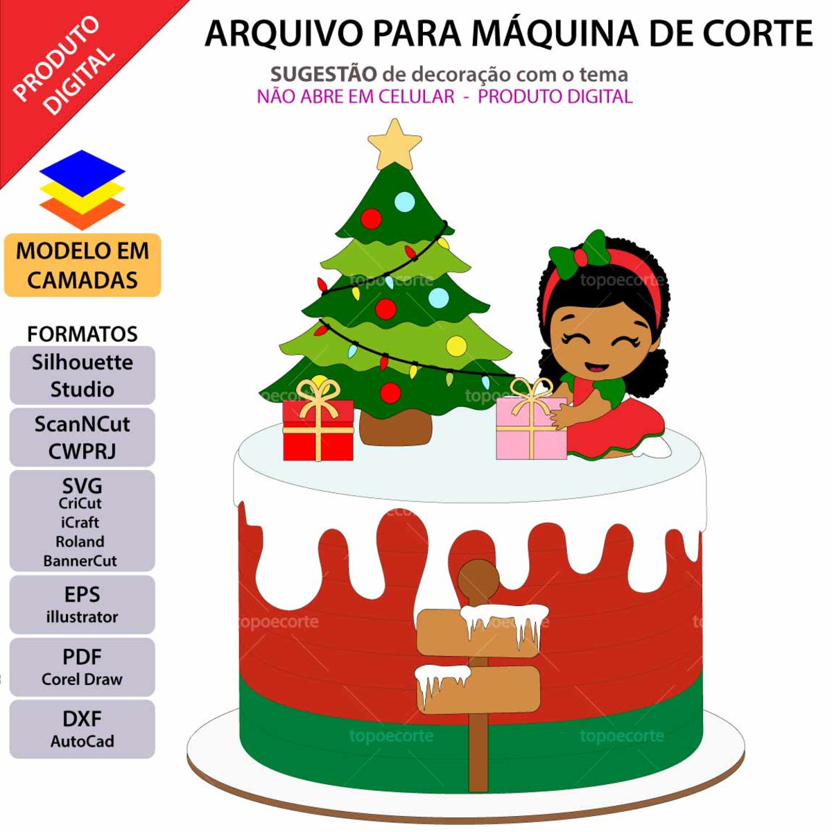 Arquivo Topo de Bolo Bebê Presente Menina +1 Arquivo da Loja - Imagem 2