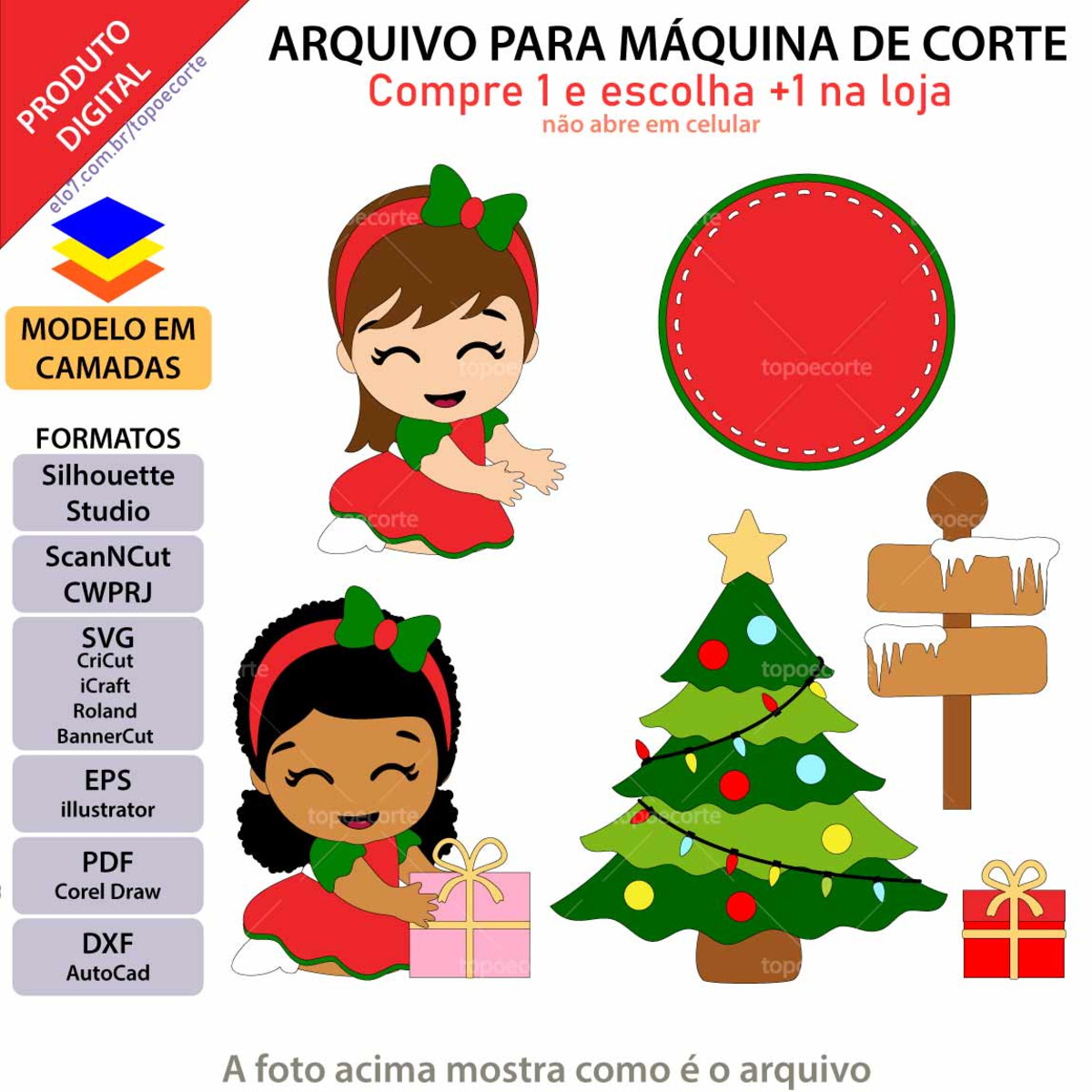 Arquivo Topo de Bolo Bebê Presente Menina +1 Arquivo da Loja