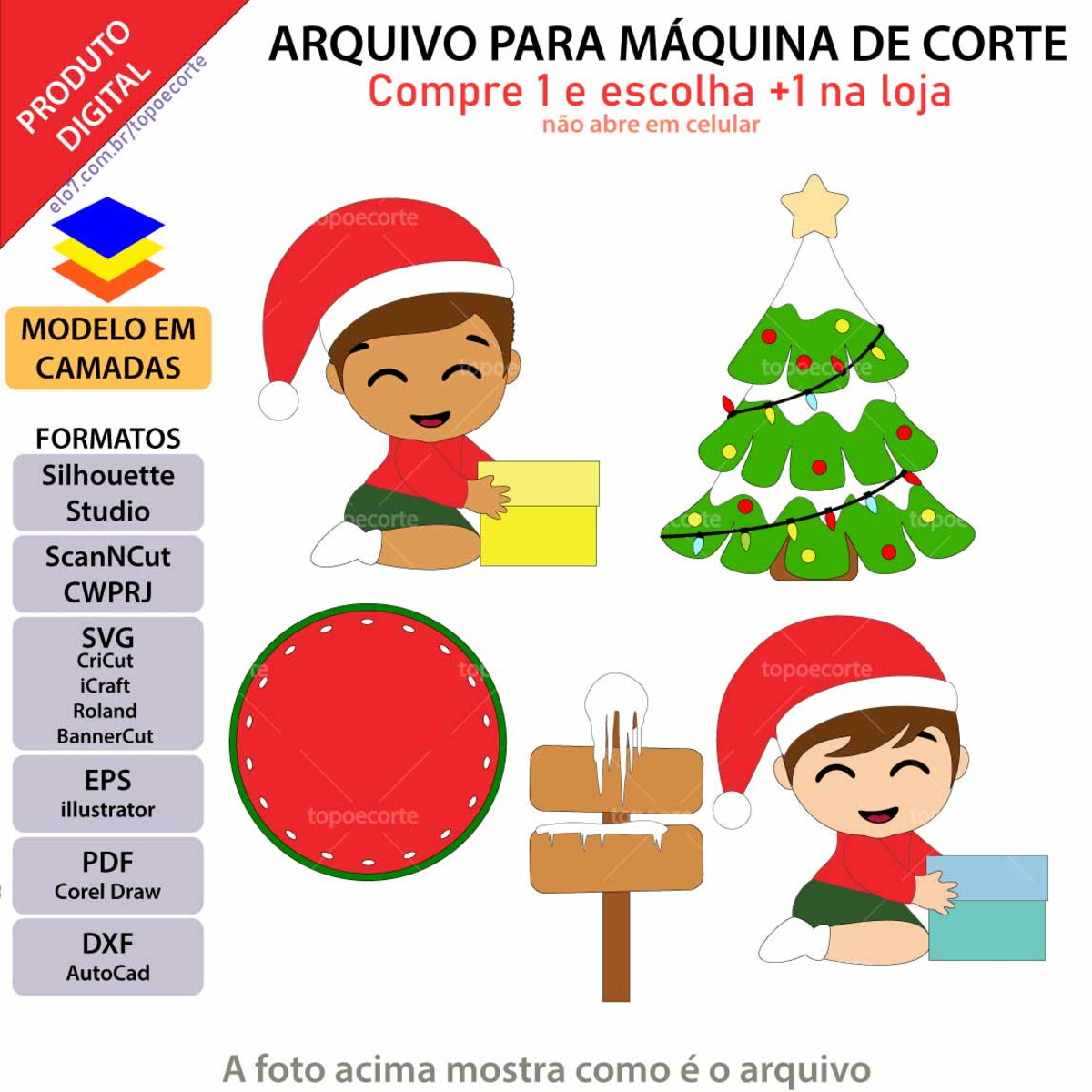 Arquivo Topo de Bolo Bebê Presente Menino +1 Arquivo da Loja