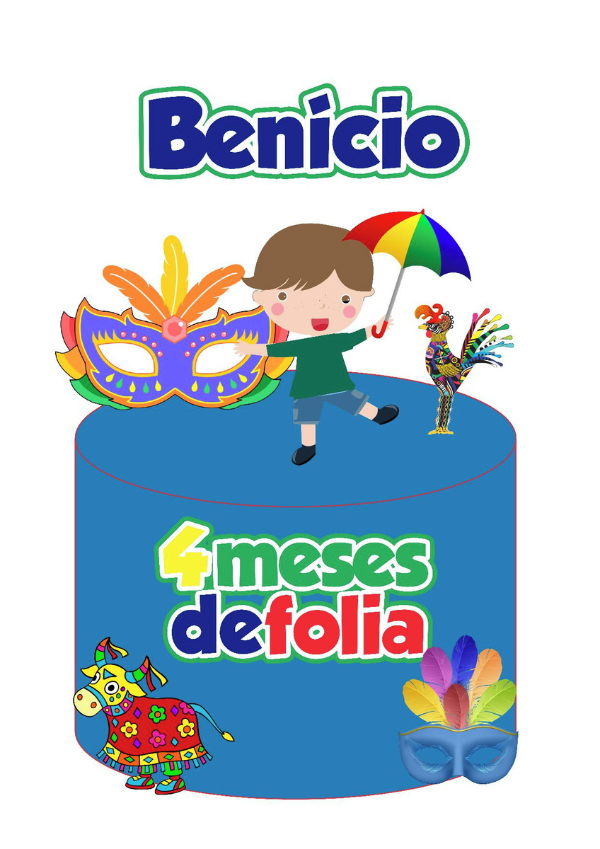 Arquivo Topo de Bolo Bloquinho- Menino