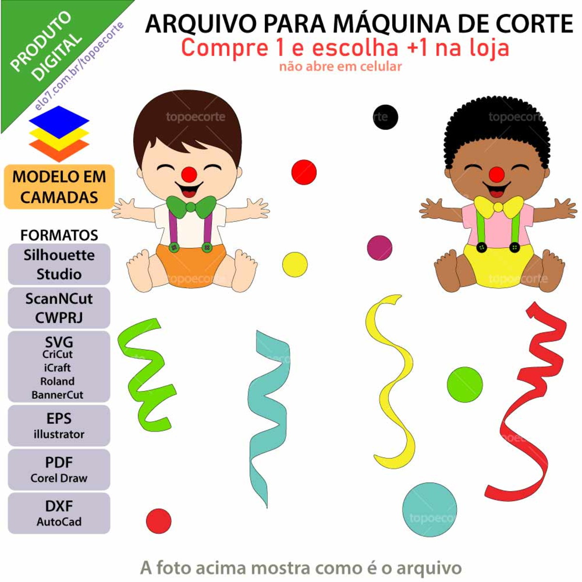 Arquivo Topo de Bolo Carnaval Bebe Menino +1 Arquivo da Loja