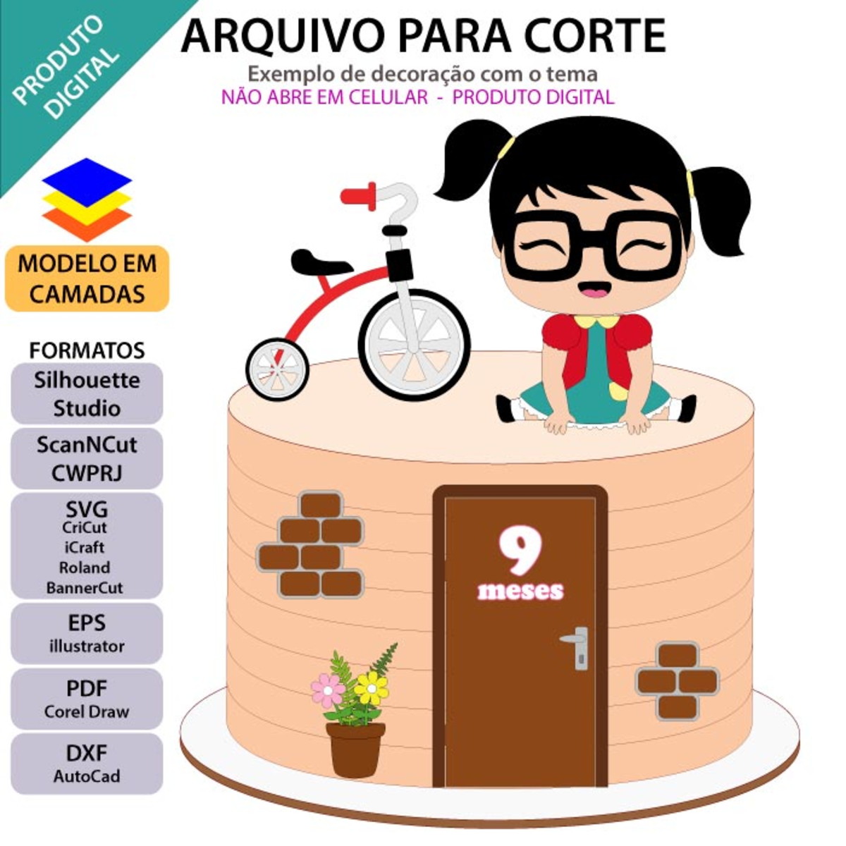 Arquivo Topo De Bolo Chiquinha Baby +1 Arquivo Da Loja