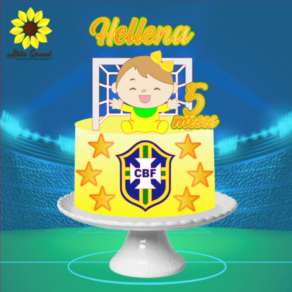 Arquivo Topo de Bolo Copa Camadas Menina Ganhe +3 Produtos