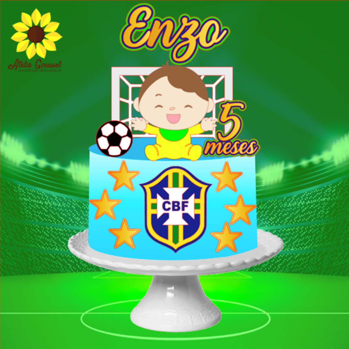 Arquivo Topo de Bolo Copa Camadas Menino Ganhe +3 Produtos