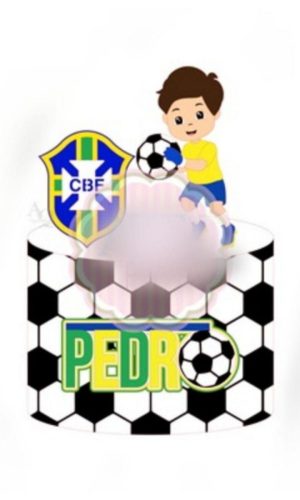 Arquivo Topo de Bolo Copa do Mundo 2022 Brasil Menino #15424