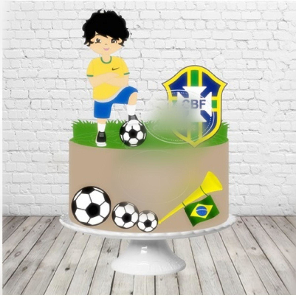 Arquivo Topo de Bolo Copa do Mundo 2022 Brasil Menino #15434