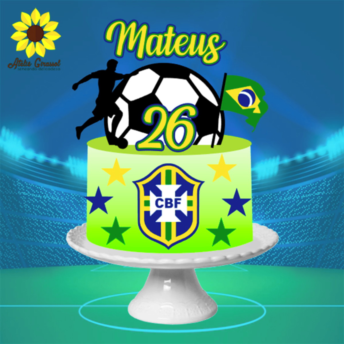 Arquivo Topo de Bolo Copa do Mundo Camadas Ganhe +3 Produtos