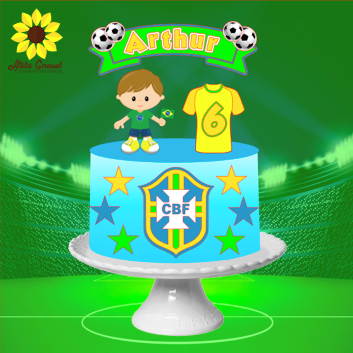 Arquivo Topo de Bolo Copa do Mundo Menino Ganhe +3 Produtos