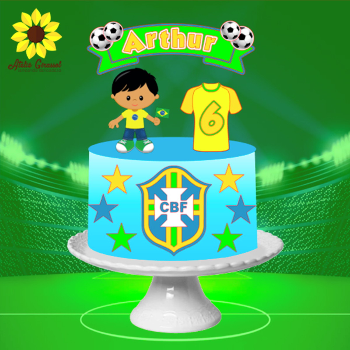 Arquivo Topo de Bolo Copa do Mundo Menino Ganhe +3 Produtos - Imagem 2
