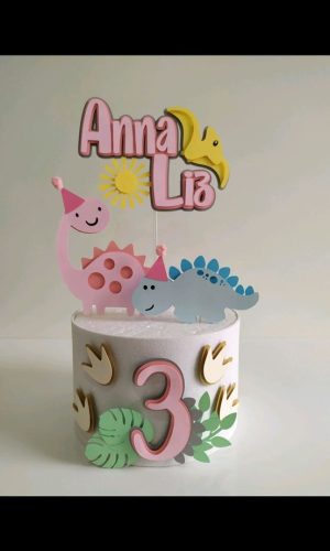 Arquivo topo de bolo dinobaby menina