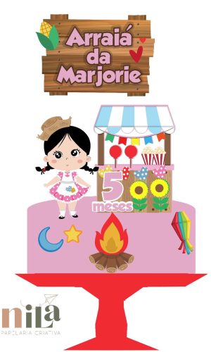 Arquivo Topo de Bolo Festa Junina Menina