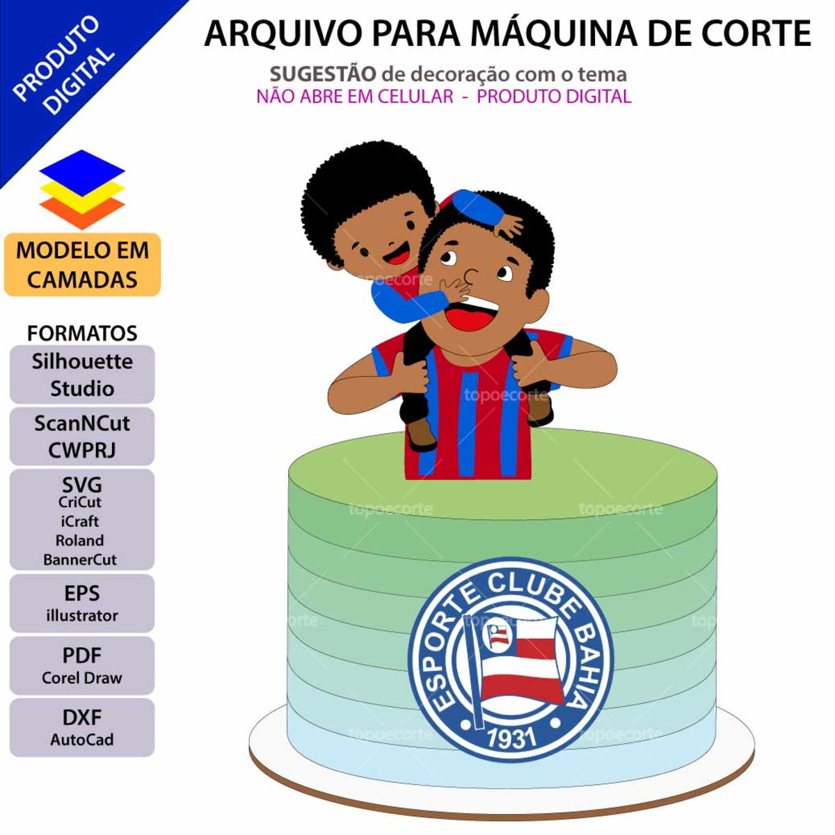 Arquivo Topo de Bolo Futebol Pai e Filho +1 Arquivo da Loja - Imagem 4