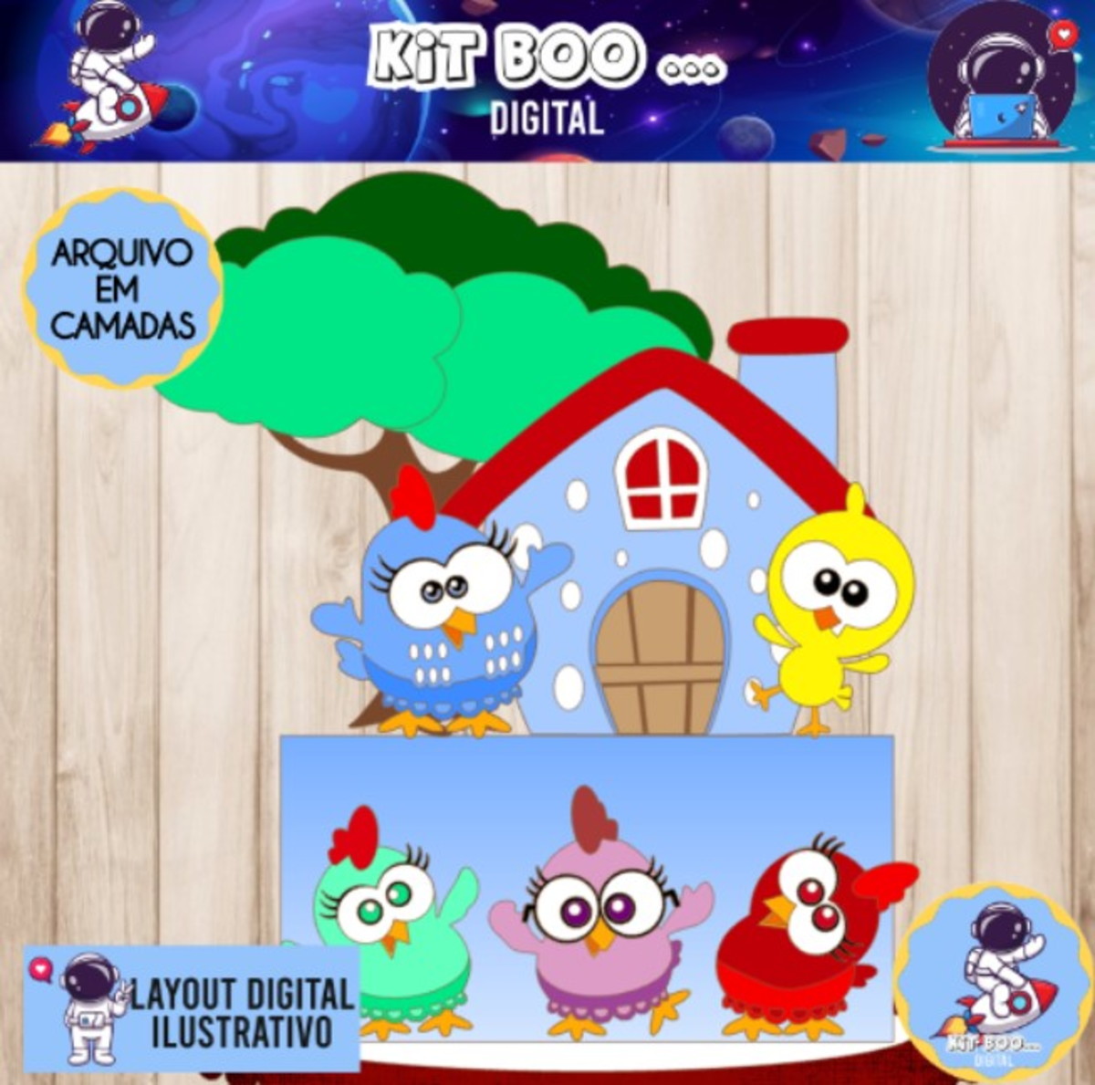 Arquivo Topo De Bolo - Galinha Pintadinha Cute - Imagem 2
