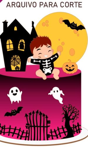 ARQUIVO Topo de bolo Halloween Baby +1 arquivo da loja