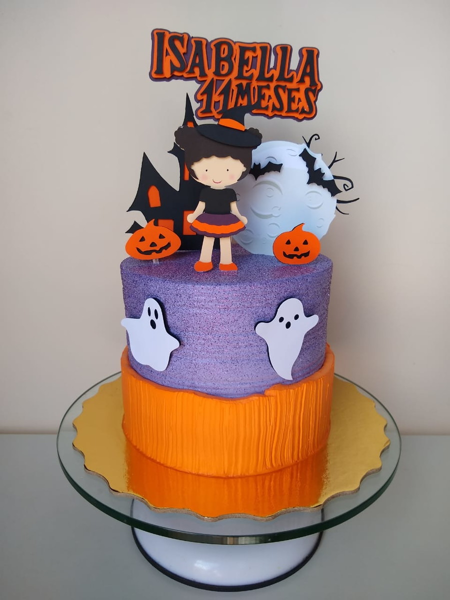 Arquivo Topo de Bolo Halloween Menina / Ganhe +3 Produtos