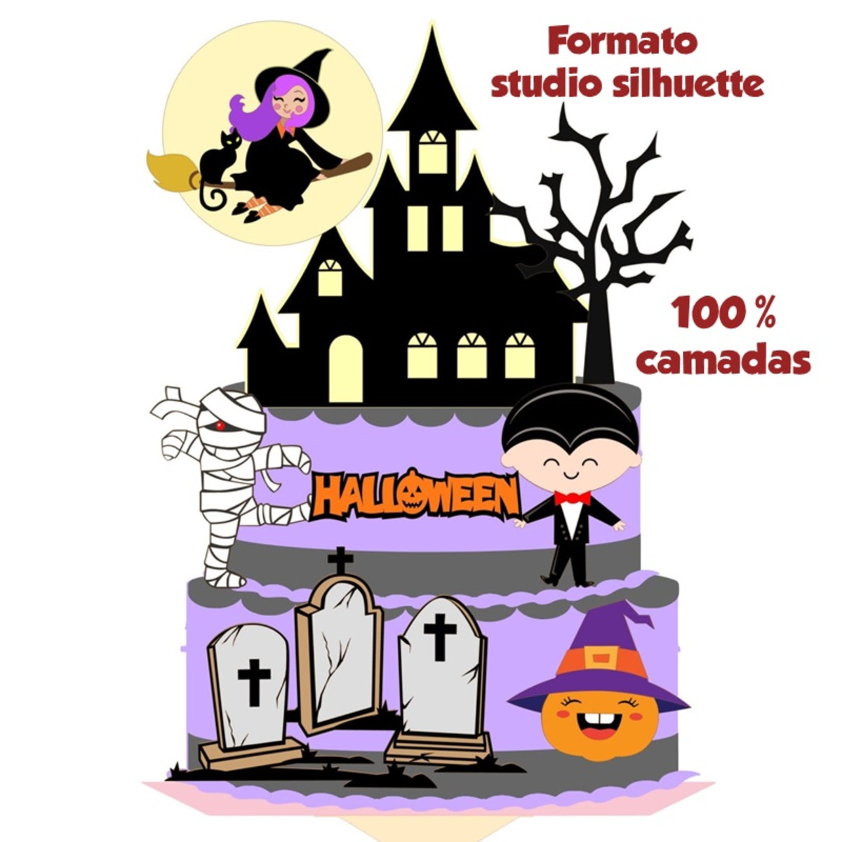 ARQUIVO TOPO DE BOLO HALLOWEEN Vampiro camadas-08-COD: 908