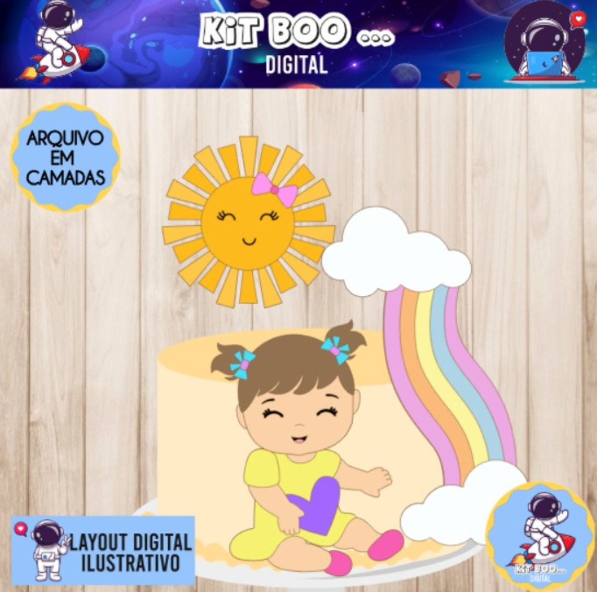 Arquivo Topo De Bolo - Menina Arco-íris