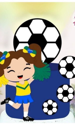 Arquivo Topo de Bolo Menina Brasil Copa do Mundo 2022 #15463