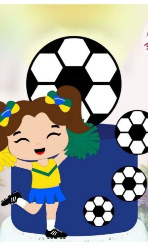 Arquivo Topo de Bolo Menina Brasil Copa do Mundo 2022 #15463