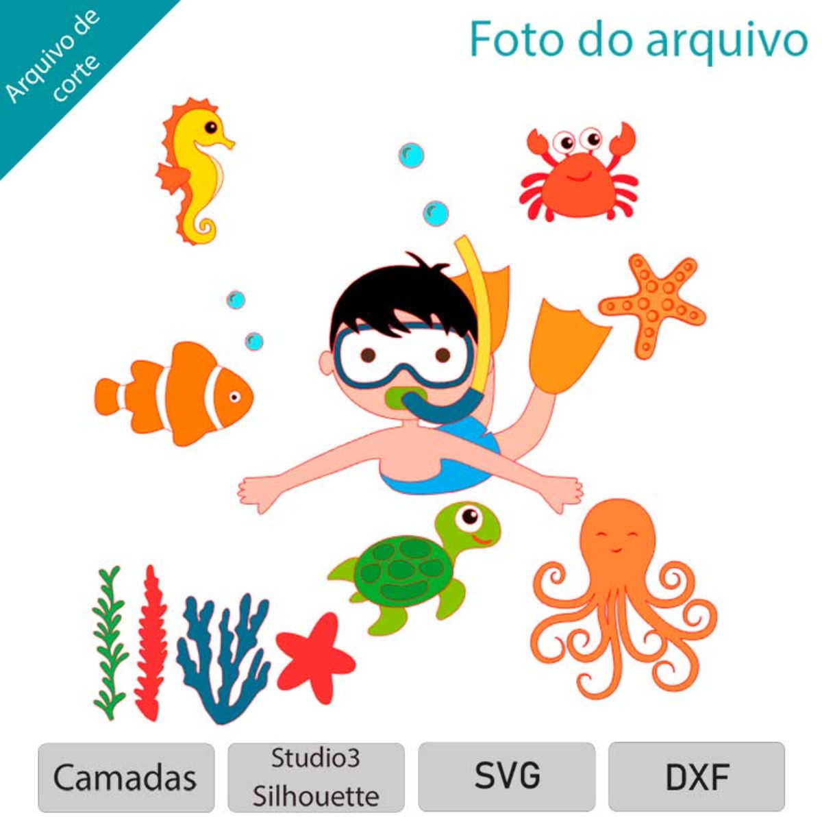 ARQUIVO Topo de bolo Menino Mergulhador + 1 tema da loja - Imagem 2