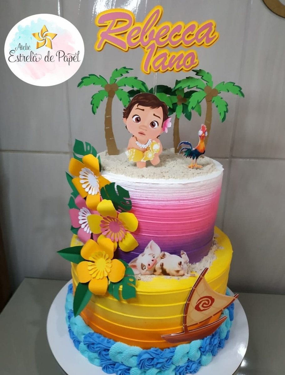 Arquivo topo de bolo Moana Baby - Imagem 2