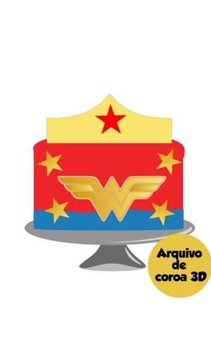 Arquivo topo de bolo mulher maravilha coroa