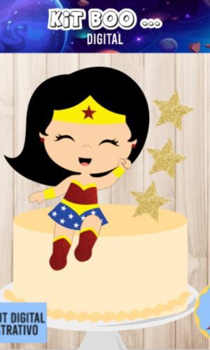 Arquivo Topo de Bolo - Mulher Maravilha Cute