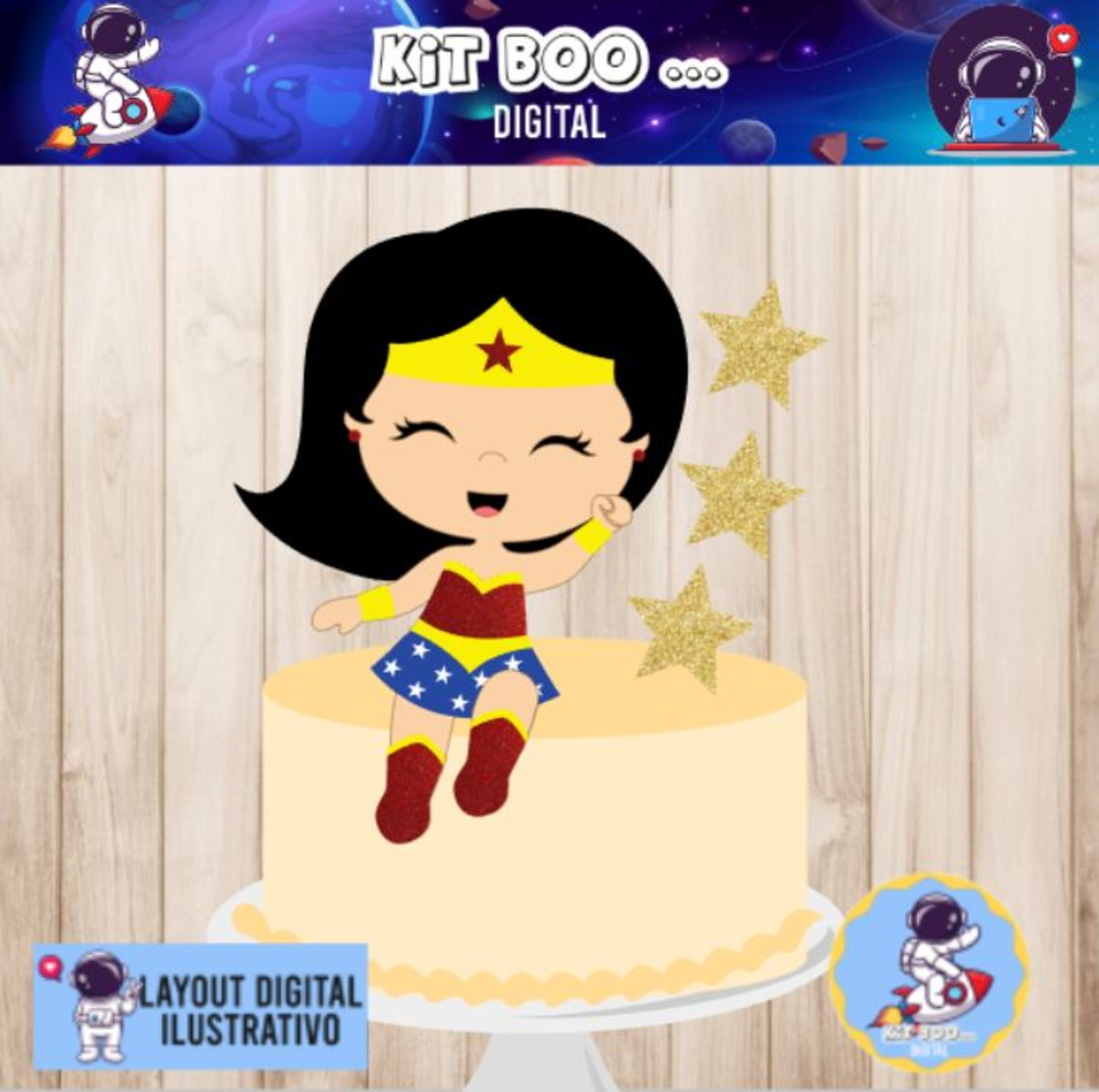Arquivo Topo de Bolo - Mulher Maravilha Cute