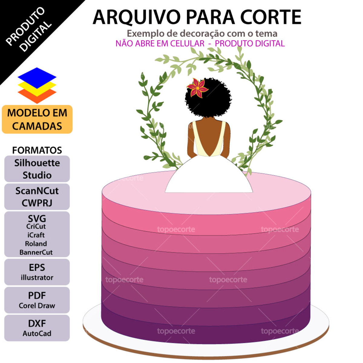Arquivo Topo de Bolo Mulher Olhando Horizonte +1 Arquivo - Imagem 2