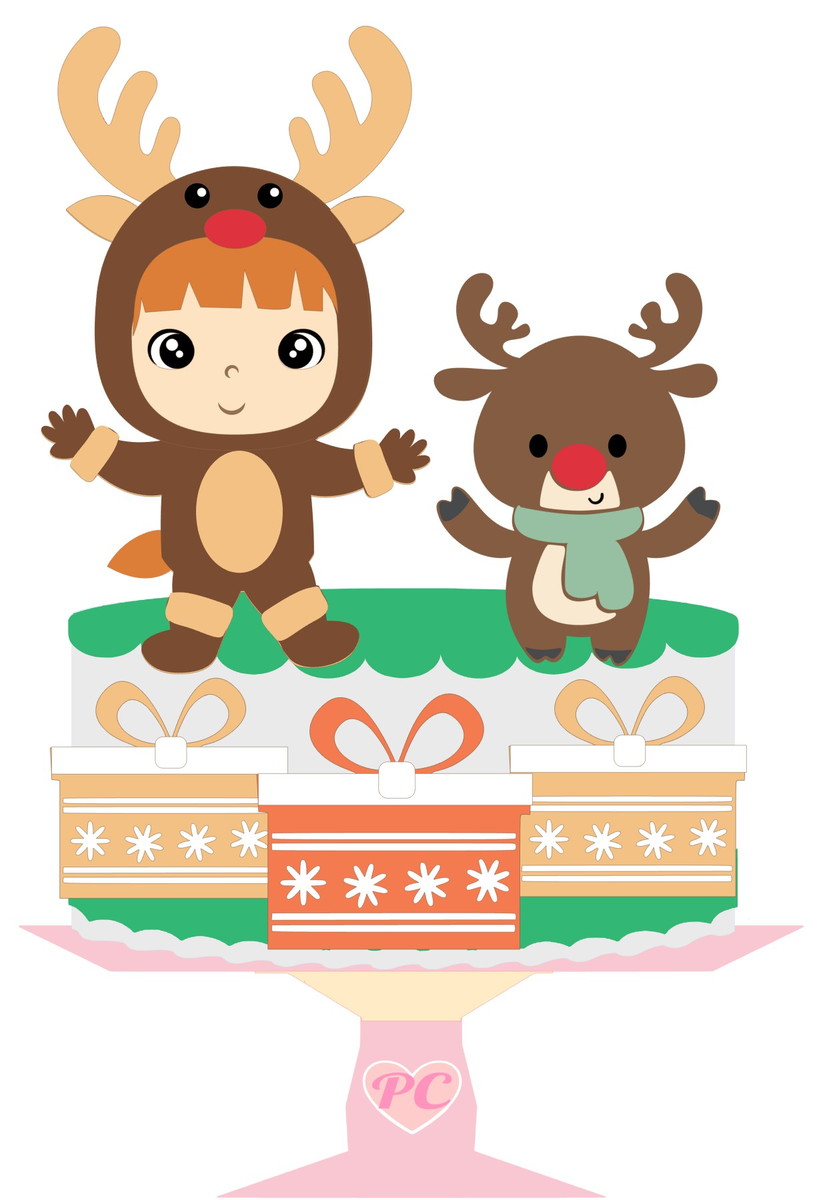 Arquivo Topo de Bolo - Natal Menino e Rena