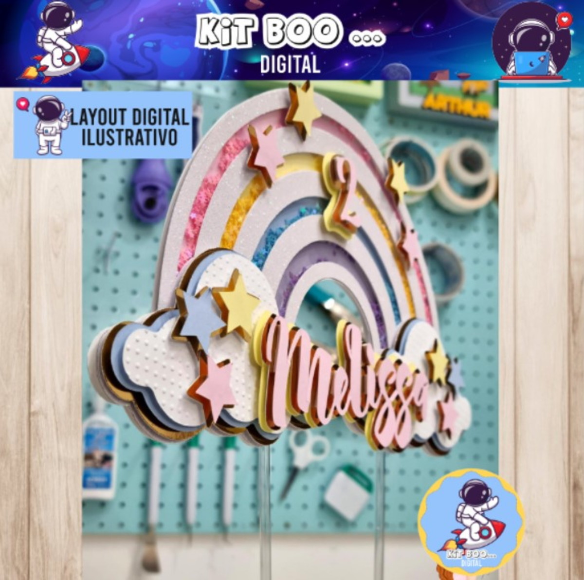 Arquivo Topo de Bolo - Nome Arco-íris