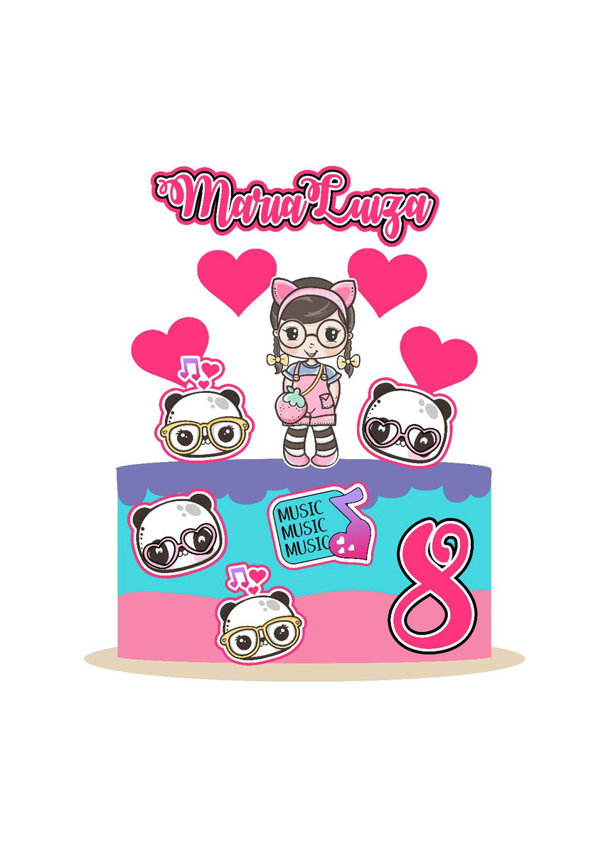Arquivo Topo de Bolo Pandinha Cute