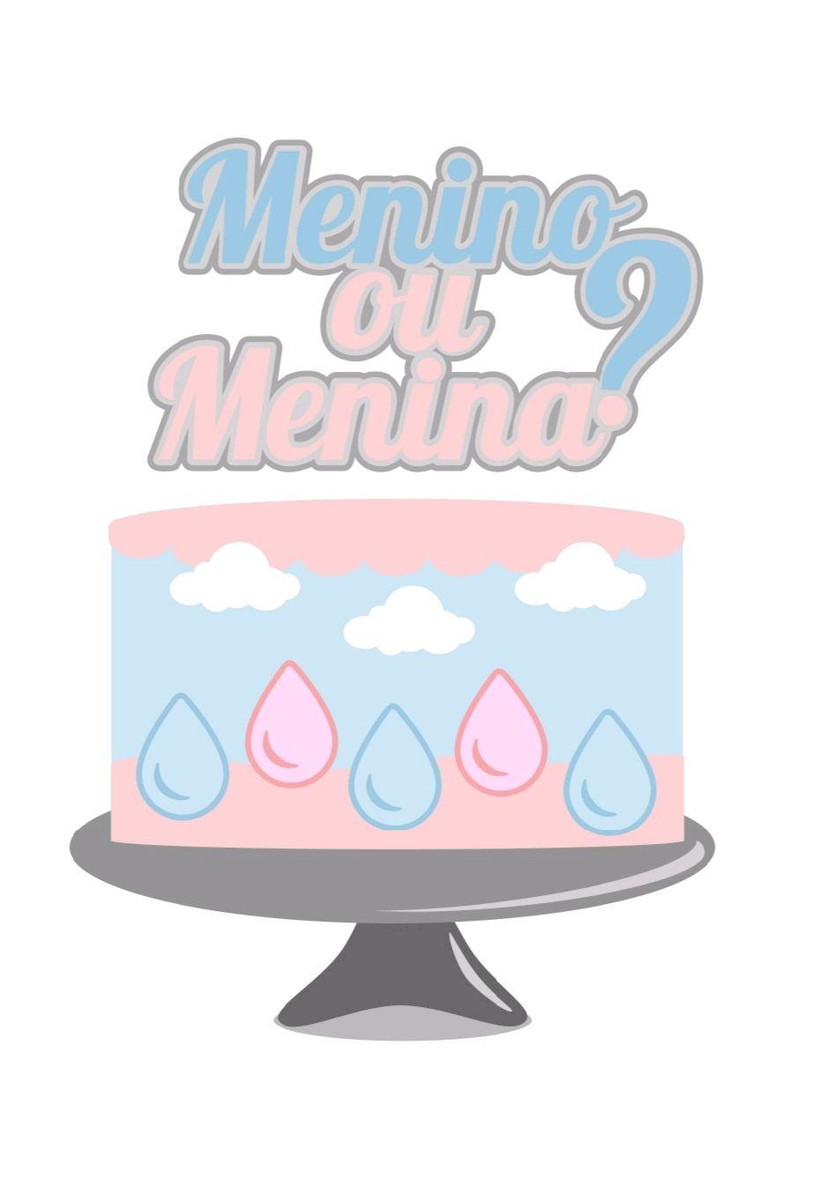 Arquivo topo de bolo revelação menino ou menina