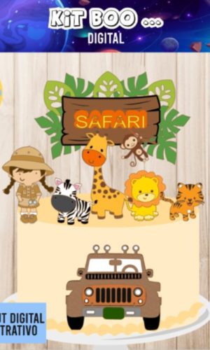 Arquivo Topo de Bolo - Safari Menina