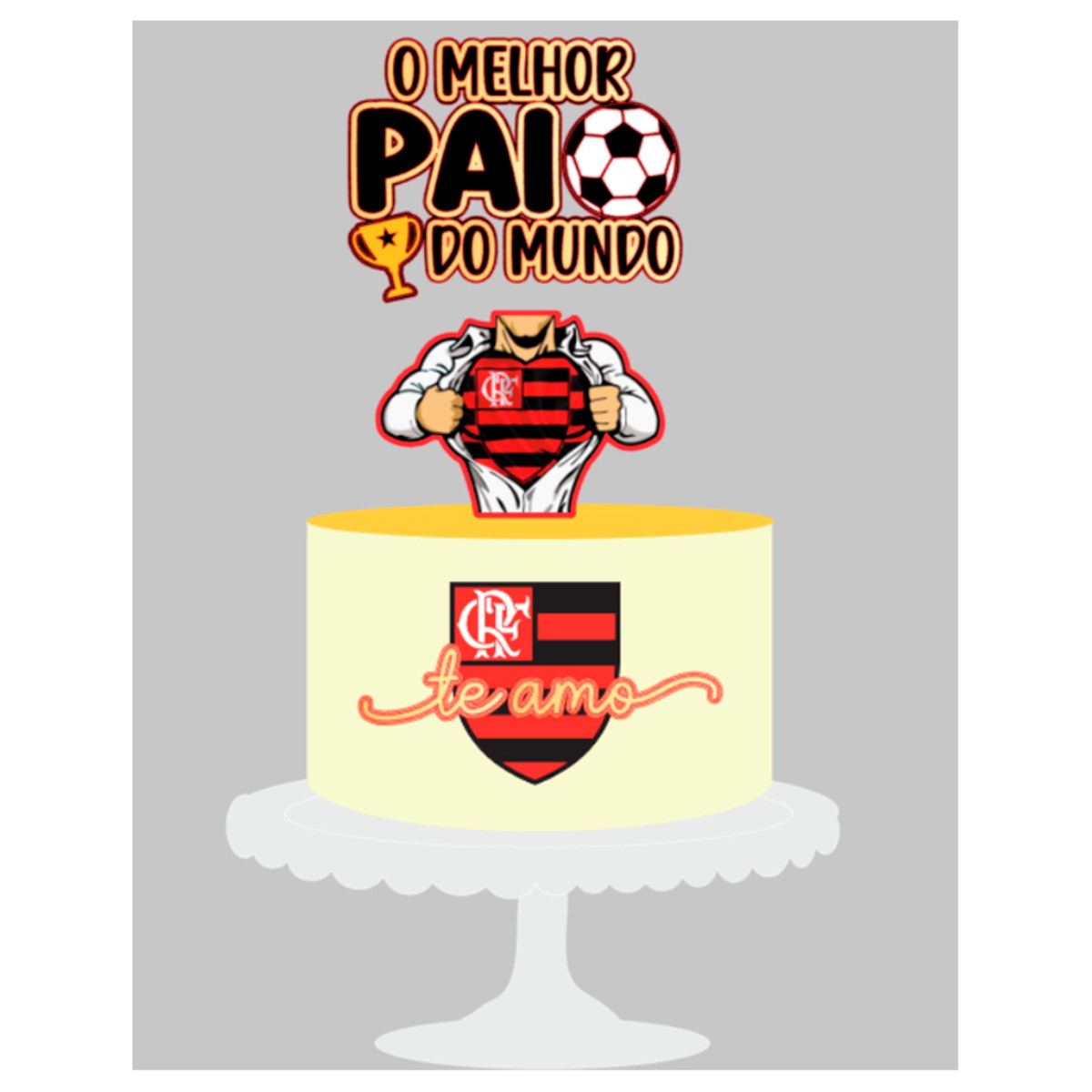 Arquivo Topo de Bolo Time de Futebol Dia dos Pais 7 + Brinde - Imagem 2