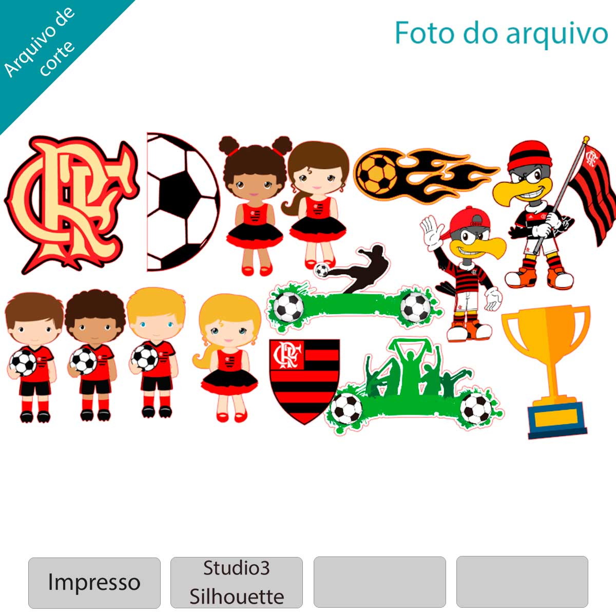ARQUIVO Topo de bolo Time Flamengo +1 tema da loja - Imagem 2