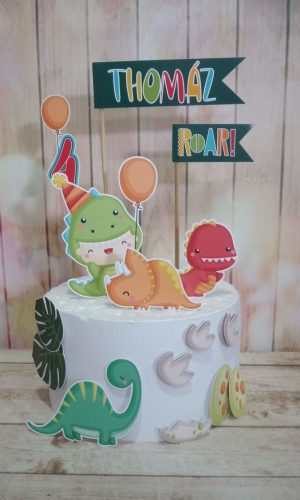 Arquivo Topo de Bolo Dino Baby Dino Cute
