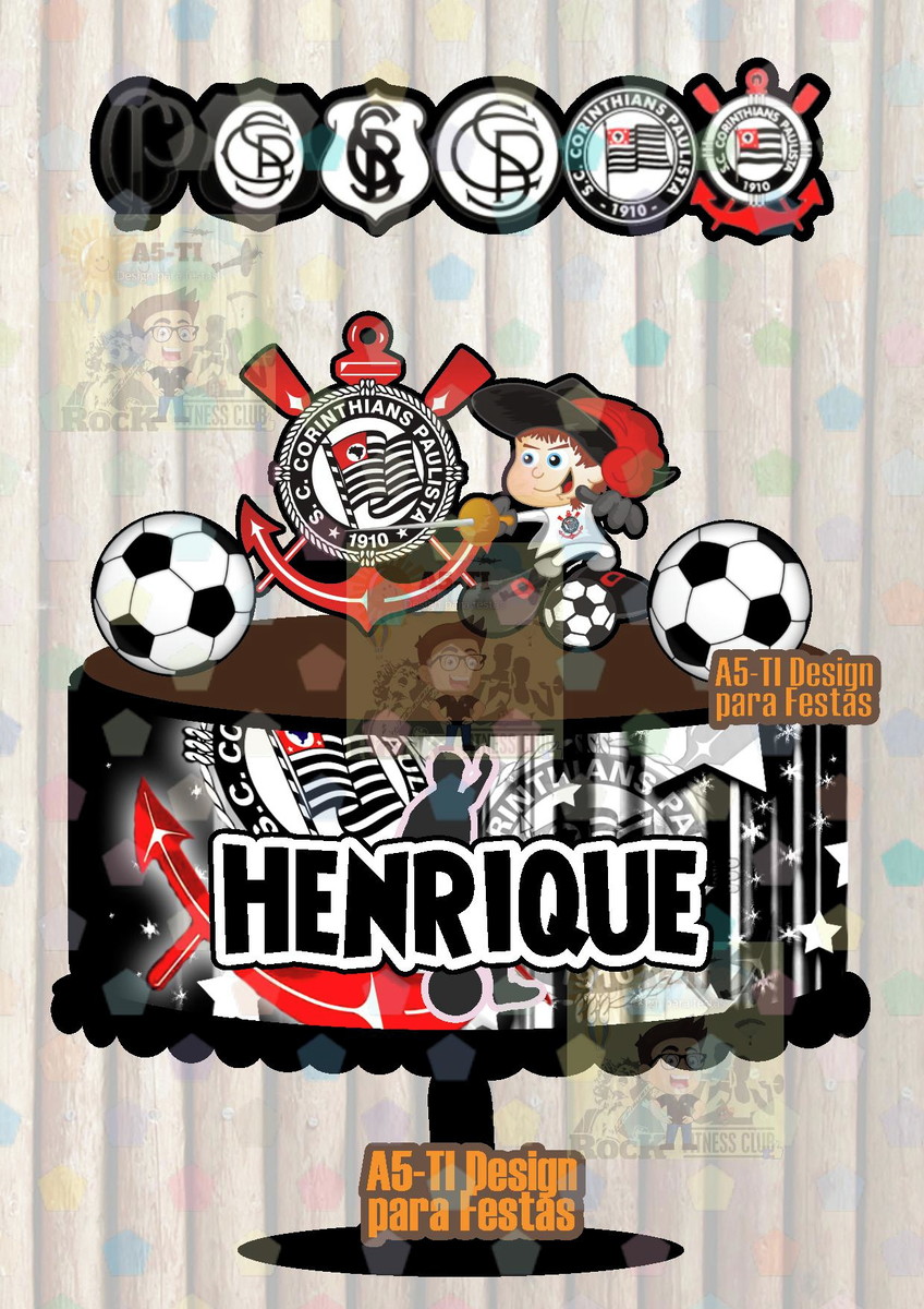 33-0017 Arquivo Topo de Bolo Futebol Paulista Studio