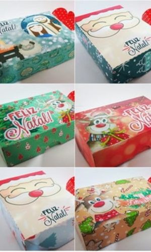 Arquivos de Corte Caixas para 6 Doces Natal