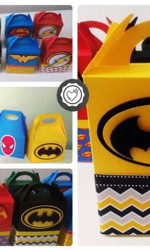 Arquivos de corte caixas sacolinhas super herois