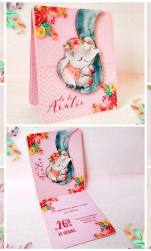 Arquivos de Corte Cha de Bebe Elefantinhos Menina